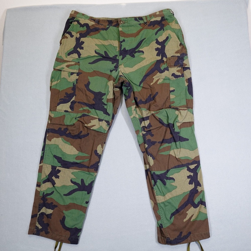 Military Pants Mens XL Green Woodland Camo Combat BDU Cargo Pants Tactical